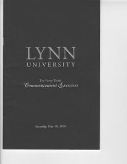 2008 Lynn University Commencement Program - Undergraduate Day Students