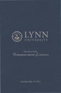 2011 Lynn University Commencement Program - Undergraduate Day Students