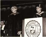 1988 College of Boca Raton Commencement: Sisters Mahoney and Fidelis at podium by Lynn University