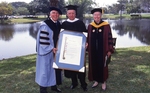 1992 Lynn Commencement: Drs Ross and Mahoney with Captain Alfred C. Haynes by Lynn University