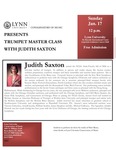 2009-2010 Master Class - Judith Saxton (Trumpet)