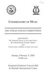 2002-2003 NSAL Violin Competition by Conservatory of Music and The National Soceity of Arts and Letters