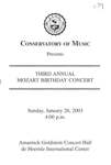 2002-2003 Third Annual Mozart Birthday Concert
