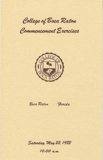 1982 College of Boca Raton Commencement