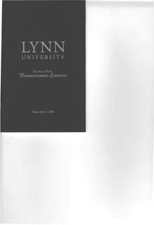 2008 Lynn University Commencement Program - Graduate Students and Undergraduate Evening Students