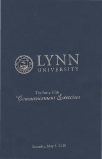 2010 Lynn University Commencement Program - Undergraduate Day Students