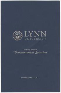 2012 Lynn University Commencement Program - Undergraduate Day Students