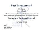 Wei Reich ABR Best Paper Award by Lynn University