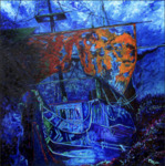 Naufragium (Sunken Ship) - Acrylic on Wood by Michael Arsenault